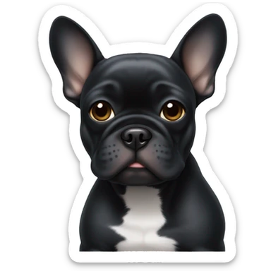 Black frenchie sticker