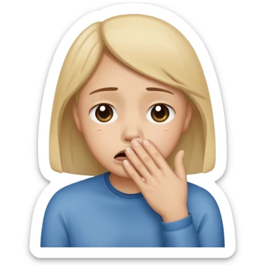 sad crying with hand covering mouth face sticker