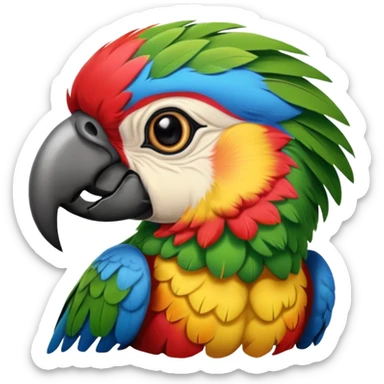 Parrort with face tattoo  sticker