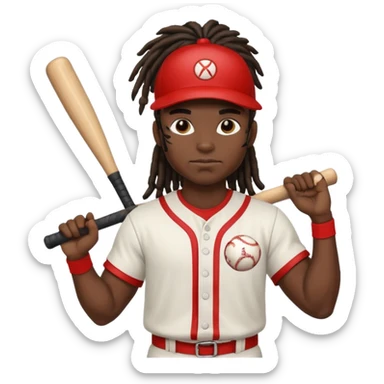 dreadlock baseball player black sticker