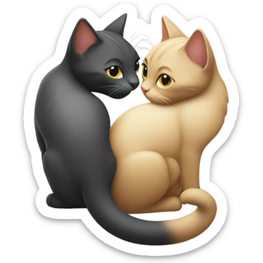 two cats in love sticker