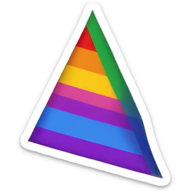 pride flag with a triangle kind of in the middle of the flag but more on the right side, a long line connecting to the right side of the triangle sticker