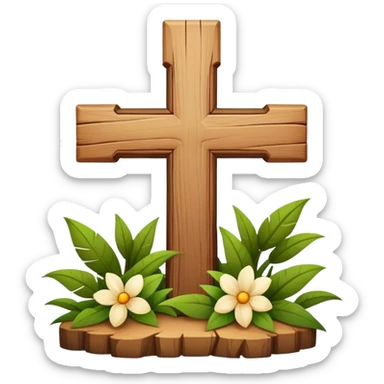 simple cross with flora sticker