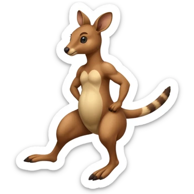 Kangaroo doing a 💩 sticker
