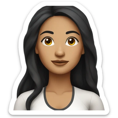 latin woman with long black hair wearing a yoga outfit  sticker