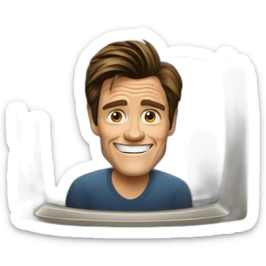 jim carrey inside tv box sticker