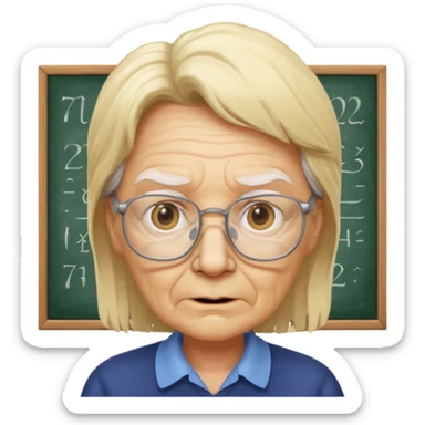 scary old blond math teacher sticker