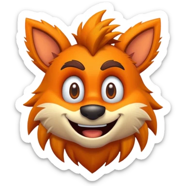 cute Crash Bandicoot emoji style sticker