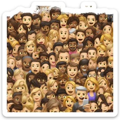 lots of people on their phone using an application sticker