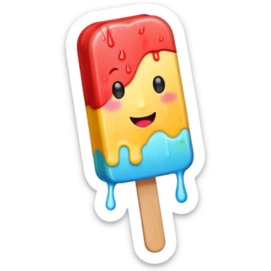 Popsicle with a bite on the top sticker