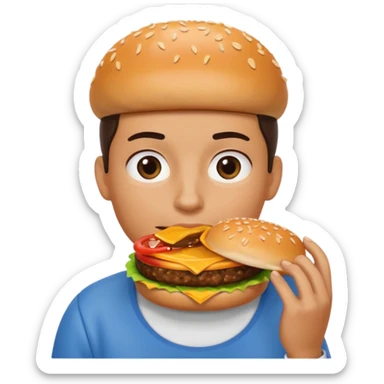 comiendo hamburguesa sticker