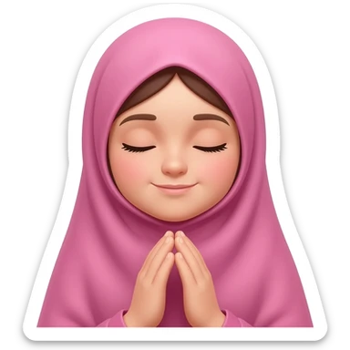 hijab pink girl praying sticker
