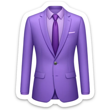 lavender-purple  Suit, smooth rounded neckline, simple design, glossy surface, plain background.only suit. sticker