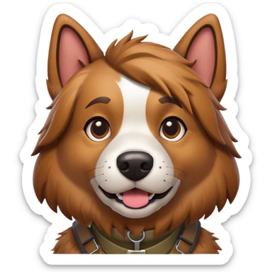 Dog wearing fortnite skin sticker