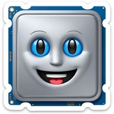 Intel processors with smiling emoji thermal peat sticker