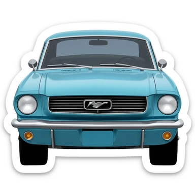 classic mustang light blue sticker