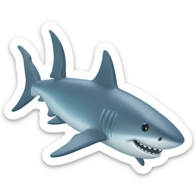 Glass shark in swimming pool  sticker