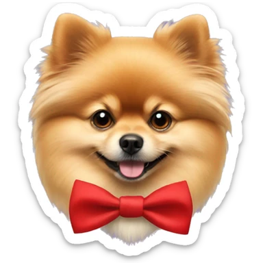 Pomeranian in red bow tie sticker