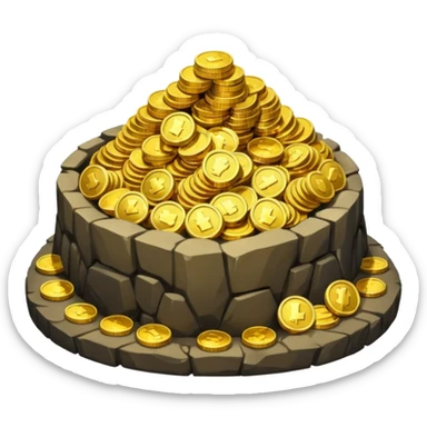 Dragon Hoard pile of gold without the dragon like in the movies so many gold were dragon sleep but dragon just went out  cold coins full in a cave  sticker