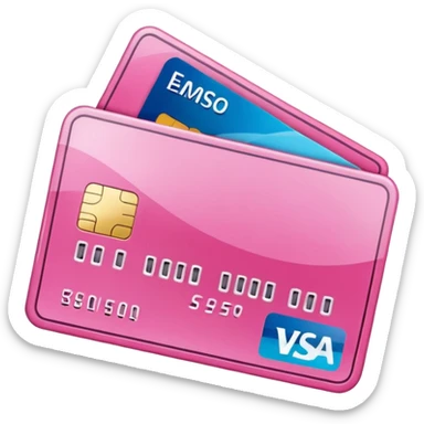 pink credit card transfer sticker