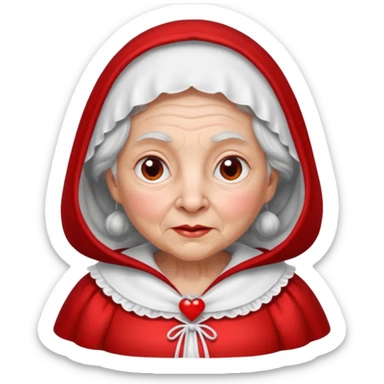 The Big Bad Wolf disguised itself as Little Red Riding Hood's grandmother. sticker