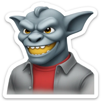 gargoyle in red shirt sticker