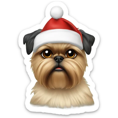 brussels Griffon Christmas hat  sticker