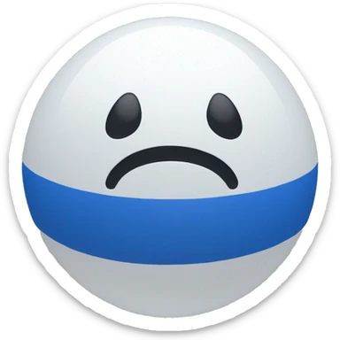 A white tik sign within a single blue sphere sticker