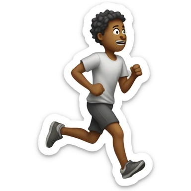 person running in rags sticker