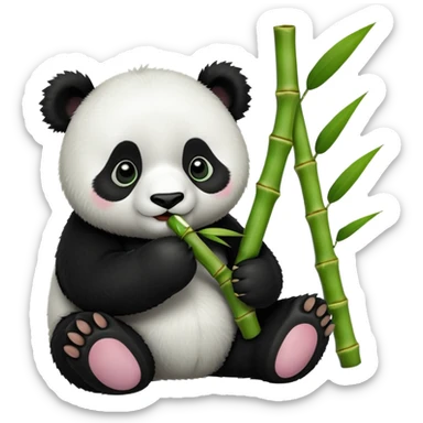 panda eating bamboo sticker