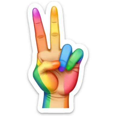 Rainbow middle finger flipping off sticker