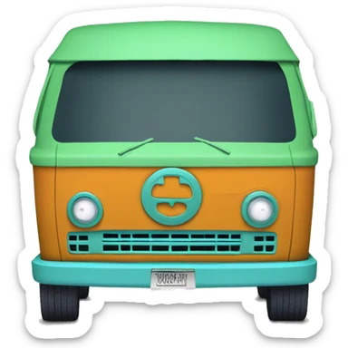 Detailed Papercraft Scooby Doo mystery machine chevy van sticker