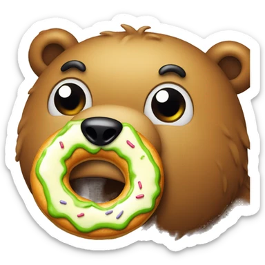 Ours qui mange un donut sticker