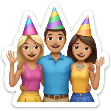 A BED and a man slapping girls hips sticker