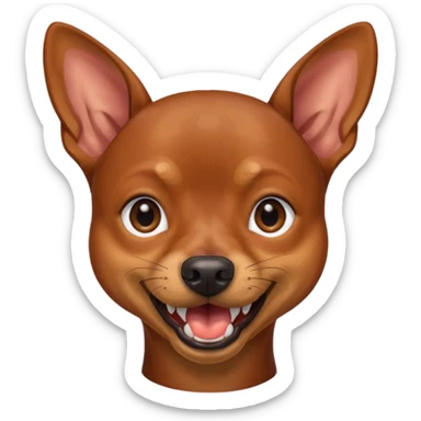 miniature pinscher dog showing teeth sticker