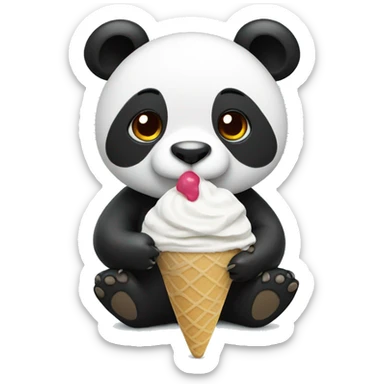 Panda eating ice cream sticker