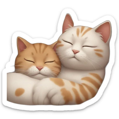 Two cats cute sleeping sticker