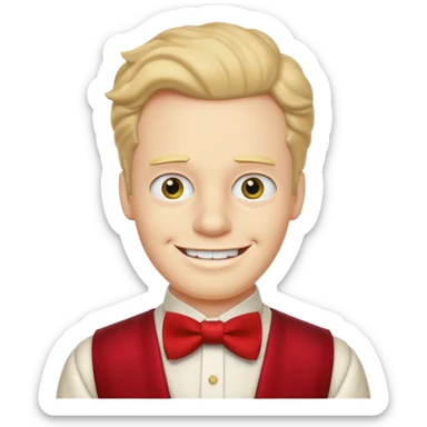 simpson guy, wearing Roman royal ancient custome, red bow tie sticker