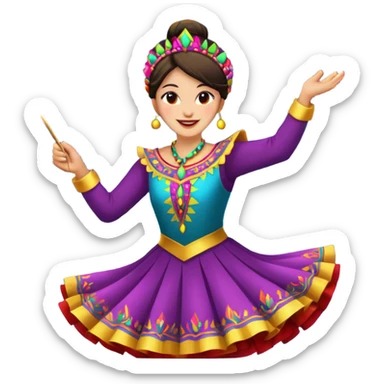 Folkloric Dancer with fireworks  sticker
