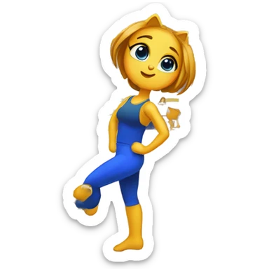 Kat in die gimnasium hou gewig sticker