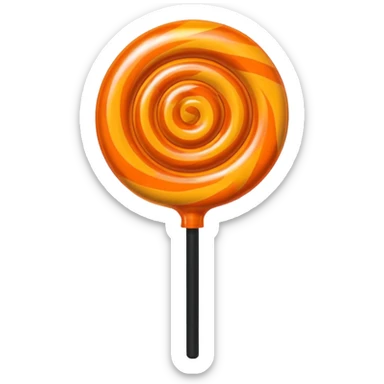   jeff koons style inflatable orange black swirl lollipop sticker