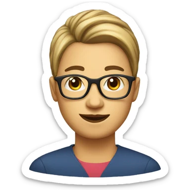 phisical education teacher whith a big nose and short hair in the sides and whith a bun at the top  sticker