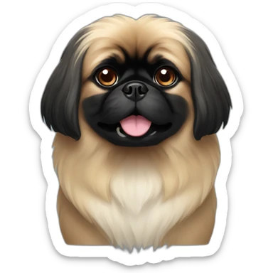 Black face Pekingese sticker