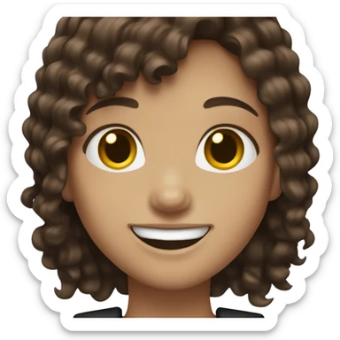 Girl with brown hair black onyx smiling and braces  sticker