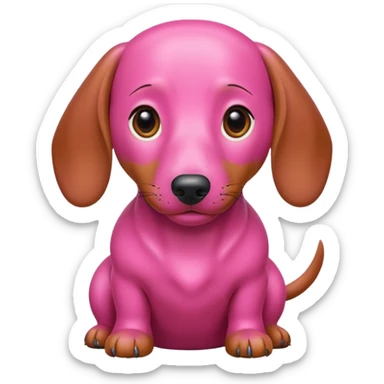 Perro salchicha completamente color rosa sticker