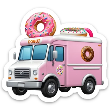 big donut truck with donut decals, frosting decals and sprinkle decals sticker