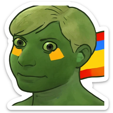 una persona rubia con una bandera gay  sticker