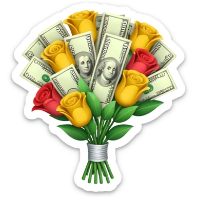 money bouquet sticker