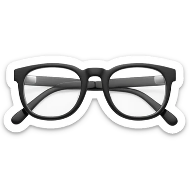 Create a high-quality 3D render that transforms the emojis 👓  into 3D objects.
 sticker