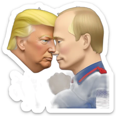 trump-and-putin-kissing,-lgbtq+ friendly, positivity, inclusiveness sticker